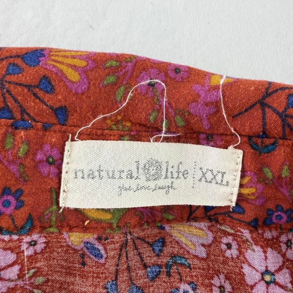 Rust Floral Long-Sleeve Button Front Maxi Dress - Picture 6 of 8
